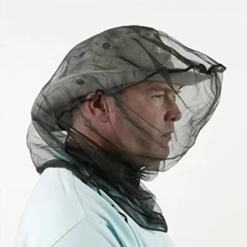 Anti Mosquito Fishing Cap Mesh Hat Net Adjustable for Outdoor Camping