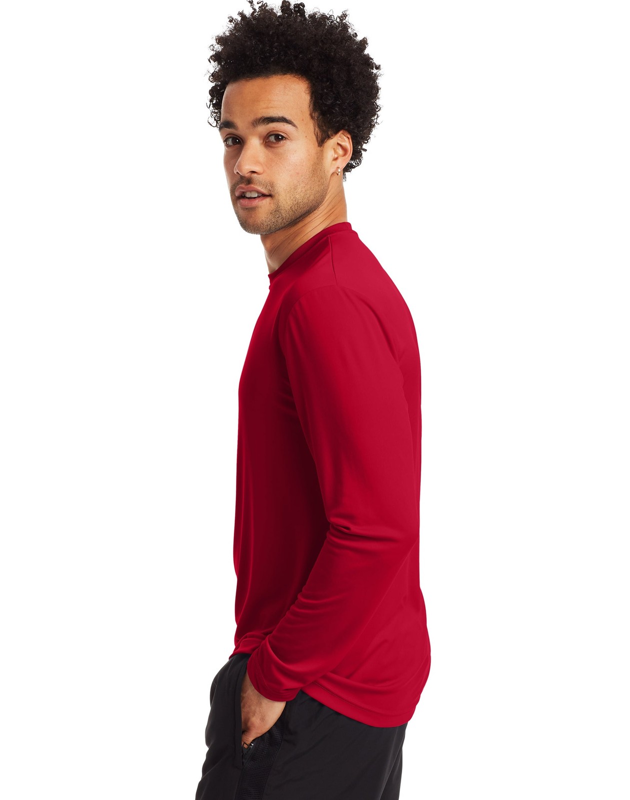 Hanes Long Sleeve Tee 2-Pack T-Shirt Sport Men’s FreshIQ Cool DRI Jersey S-3XL