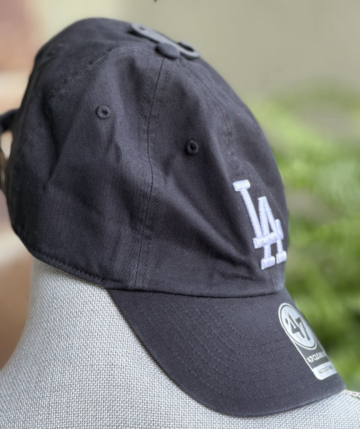 NWT 47 BRAND Los Angeles Dodgers ’47 Clean Up Strapback Hat Black/White