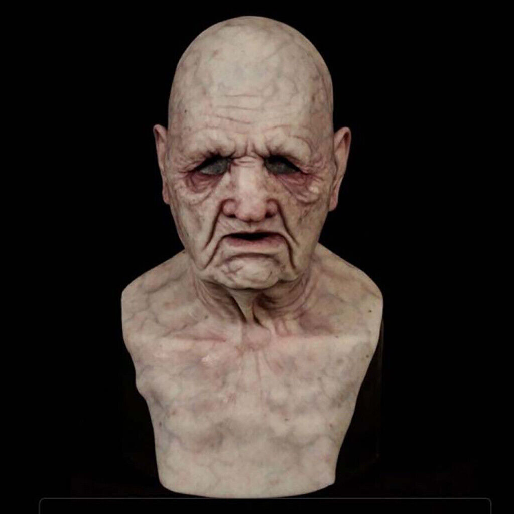 Old Man Mask Latex Halloween Cosplay Party Realistic Full Face Masks Headgear