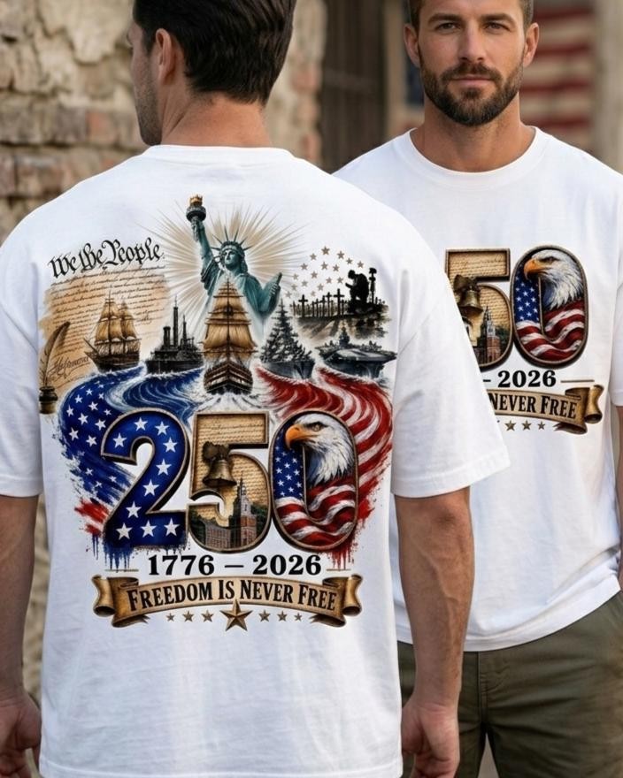 USA 250th Anniversary Freedom Eagle Shirt Patriotic America 250 Graphic Tee Gift