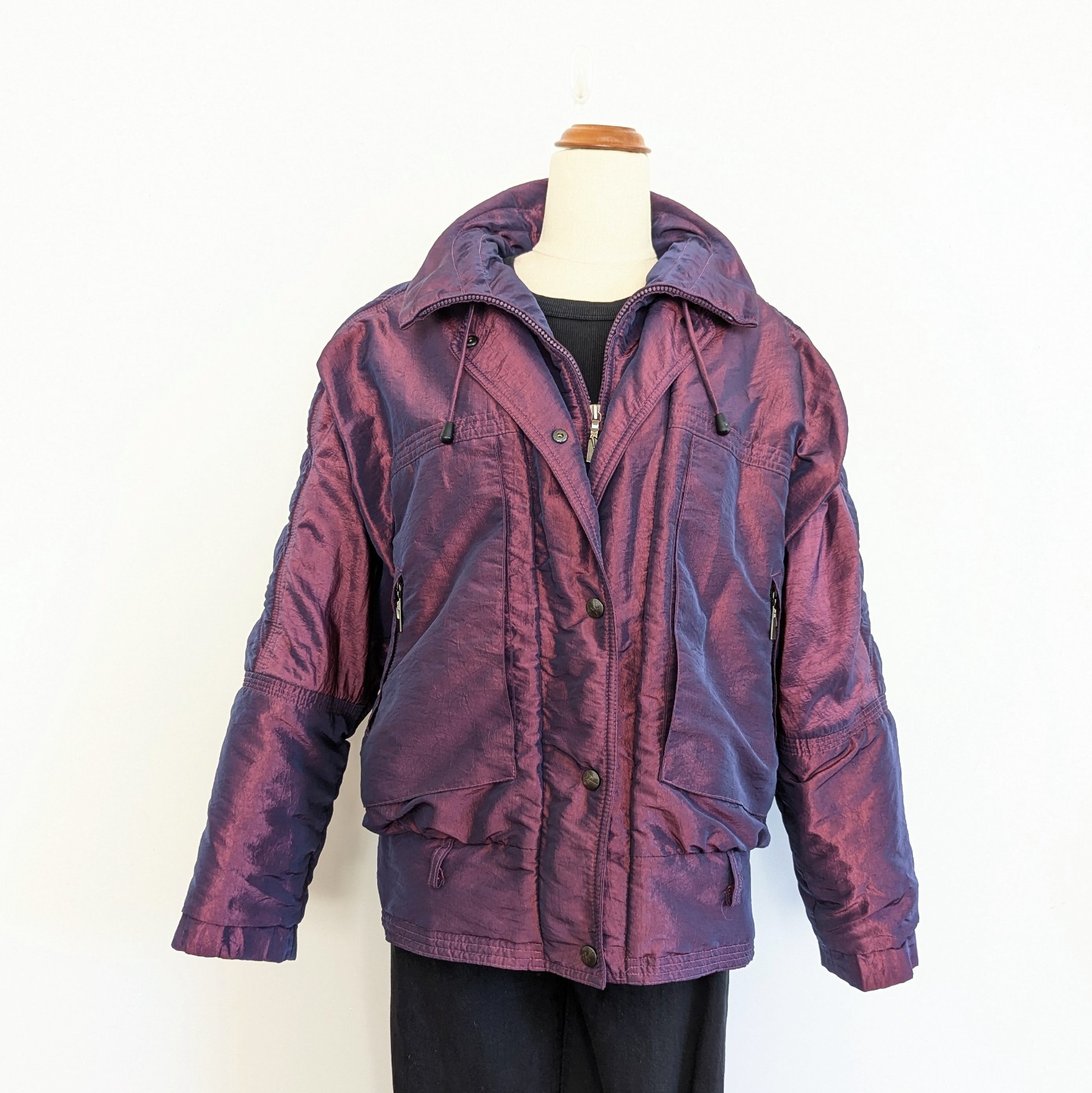 XCT Jacket Vintage Sz M-L Purple Pink Iridescent Motorcycle Y2K 80s 90s