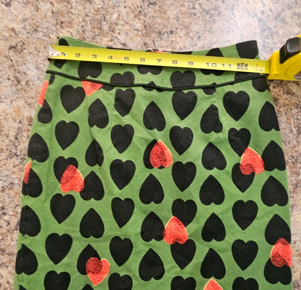 Maeve Anthropologie Heart Stamped Pencil Skirt Size 0