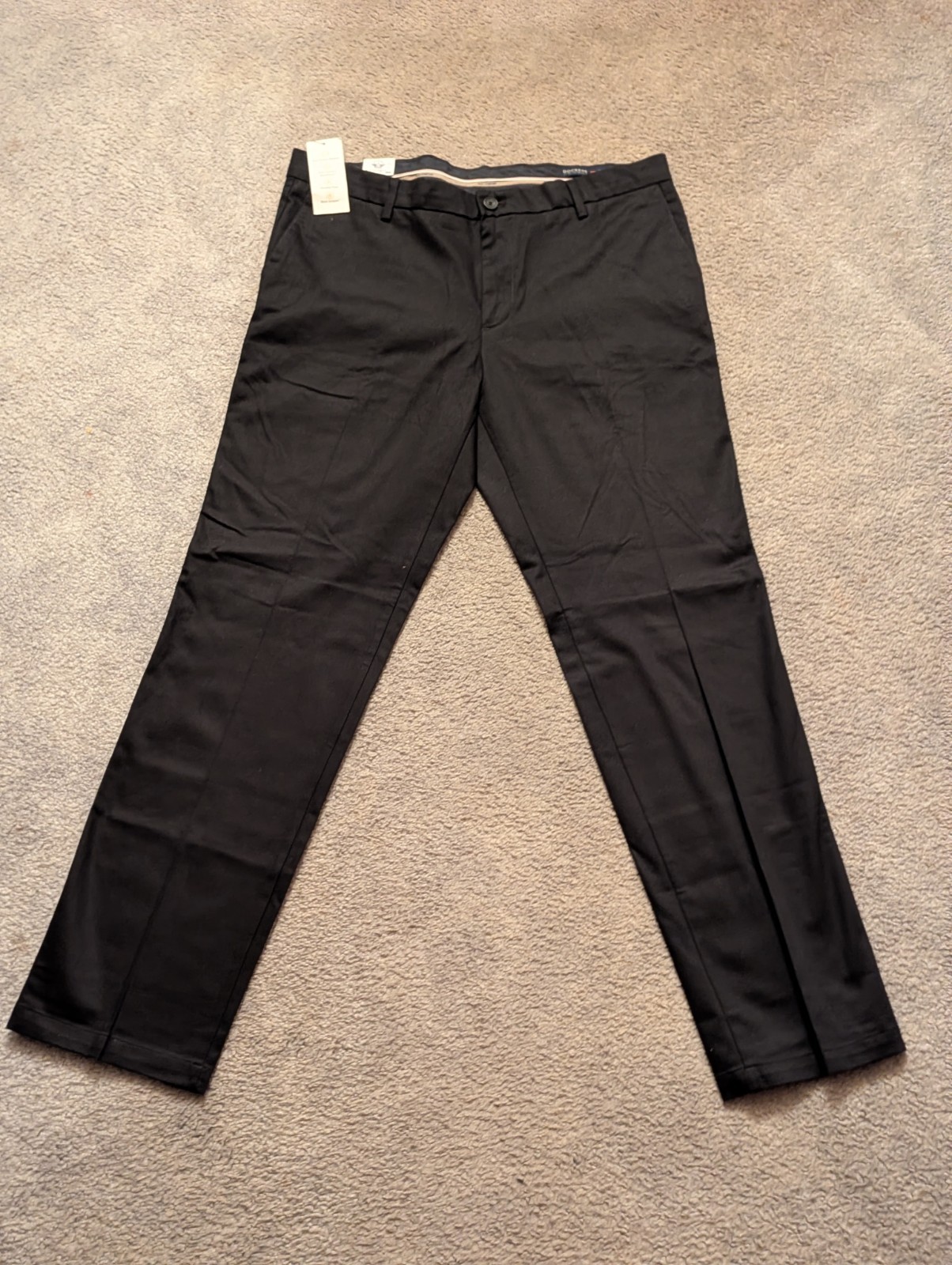 Dockers Men 38X34 Signature Straight Fit Lux Cotton Stretch Comfort Black Khakis