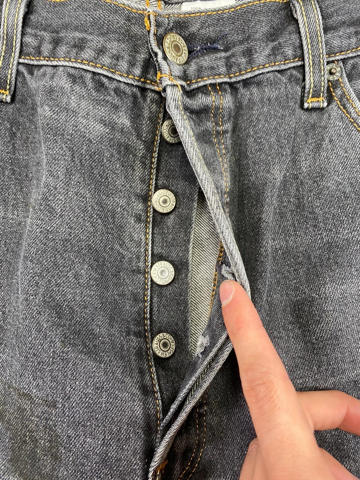 Levi’s 501 Original Jeans Mens W38 L32 Black Denim Faded Button Fly Shrink Fit