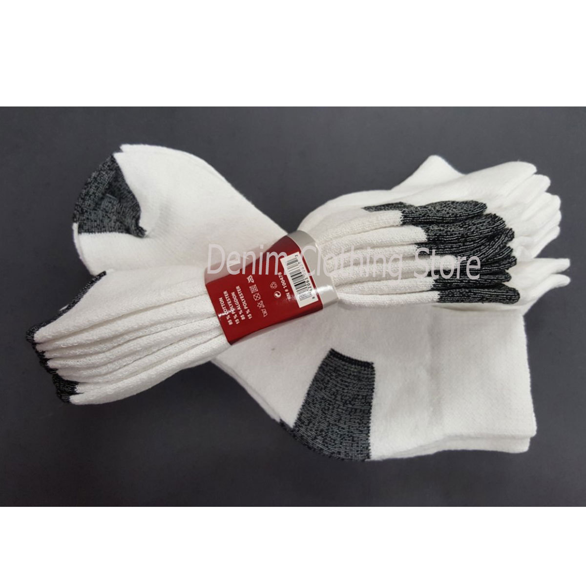 Men Ankle Socks White W/Color Sports Casual Quarter Crew Low Cut 9-11 10-13 Lots