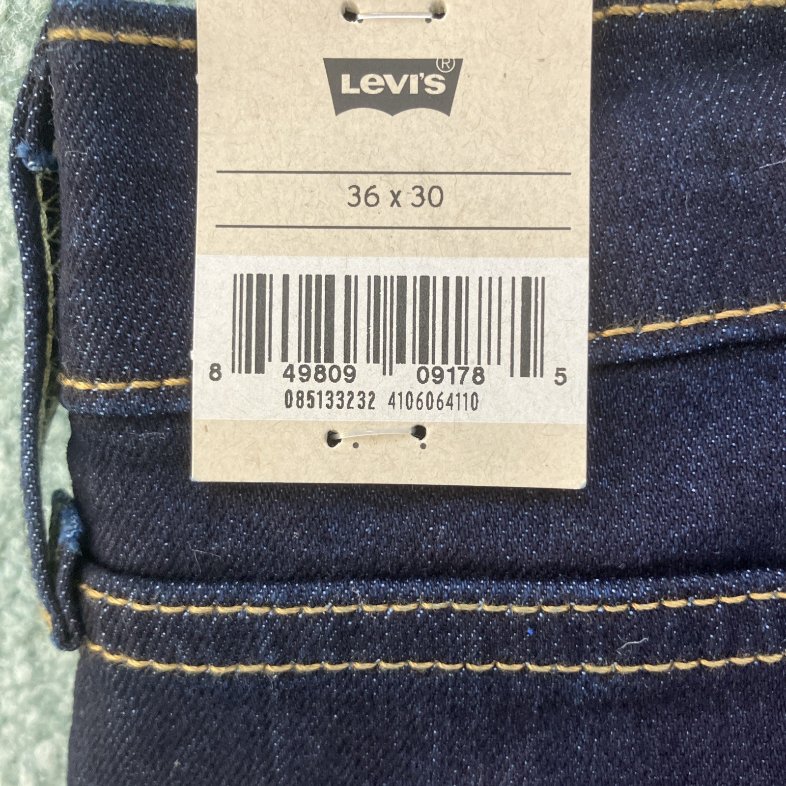 NWT Men’s Levi’s 513 Slim Stretch Straight Dark Wash Blue Jeans Size 36”x30”