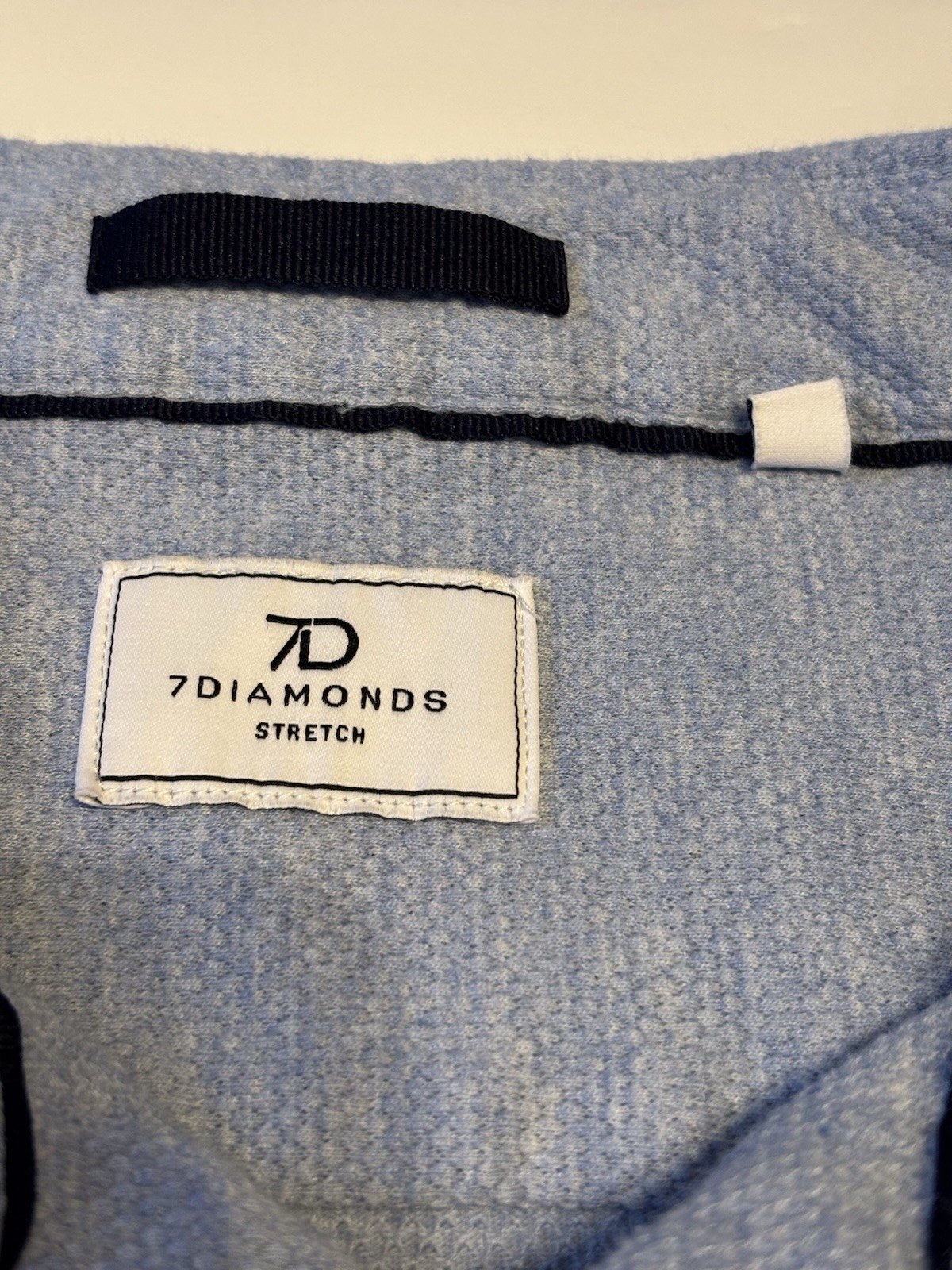 7D 7 Diamonds Light Blue Seville Jacquard Woven Stretch SS Button Down Mens XL