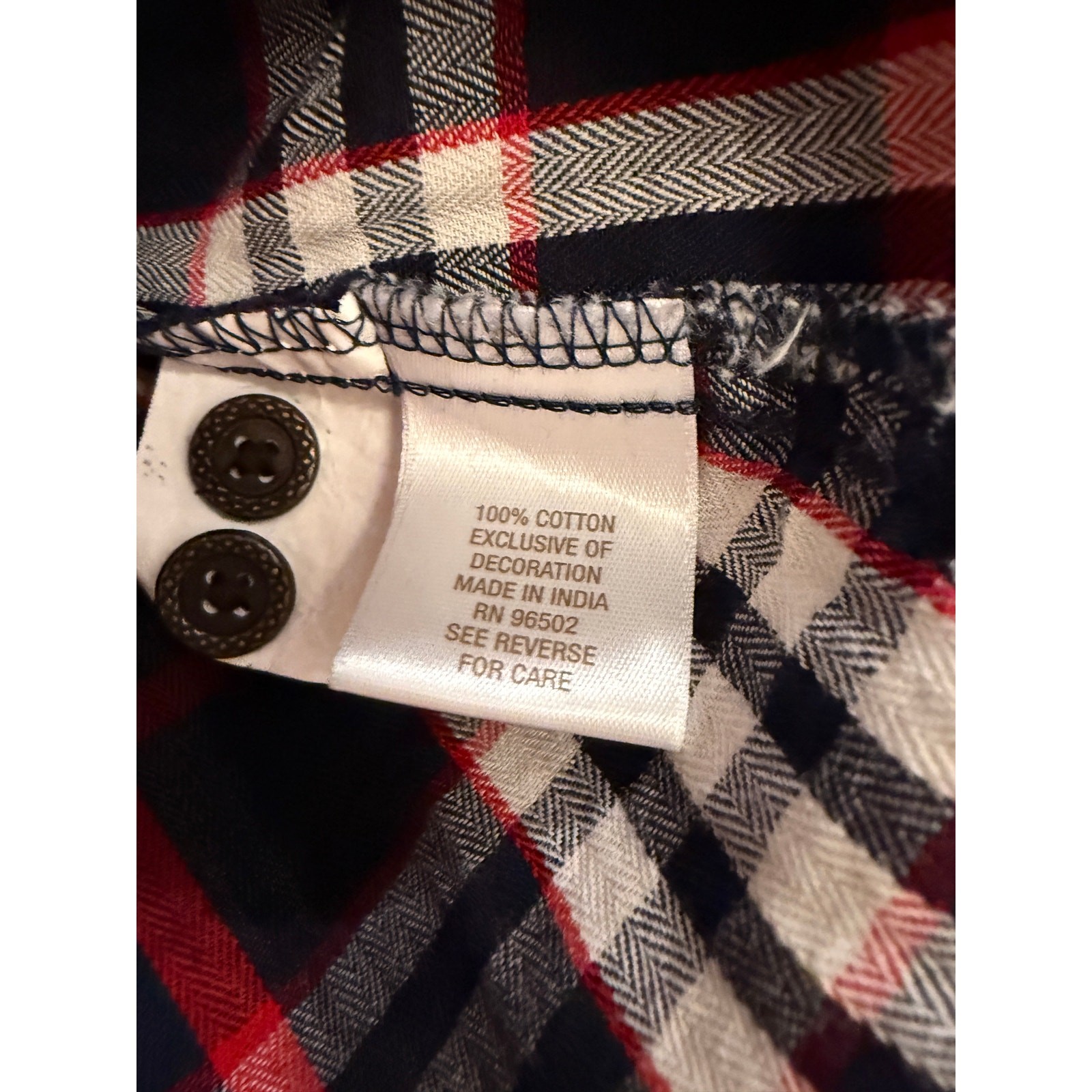 Est 1962 Plaid Button Up Classic Fall LS Top Blouse 2X Black Red Preppy