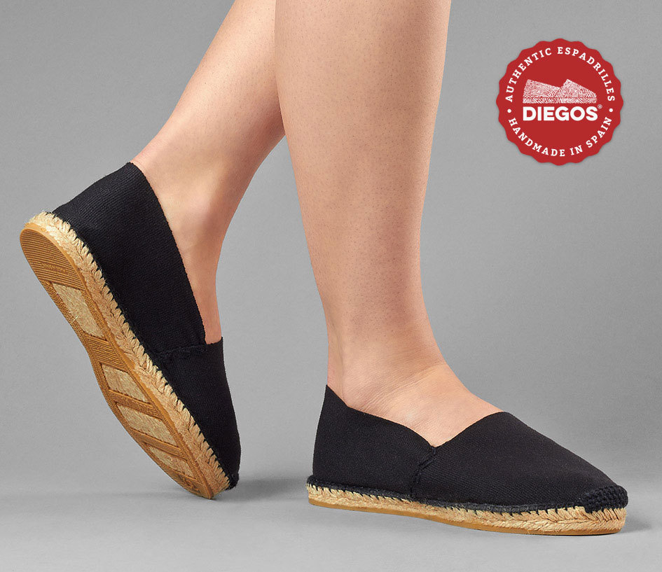 Authentic Black Flat Espadrilles Hand Made in Spain – Both for Men and Women