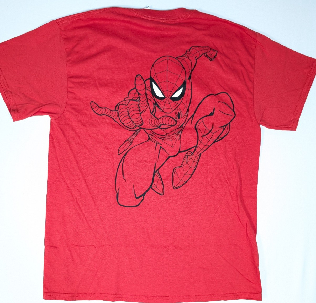 Marvel Spiderman Soccer Jersey Style Shirt Mens L Large Red Back Print Logo NWT