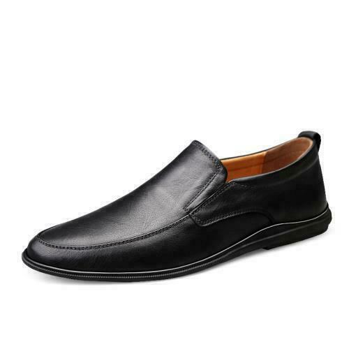 Men faux Leather Slip On Loafers Pointed Toe Business Casual Dress Walking Shoes