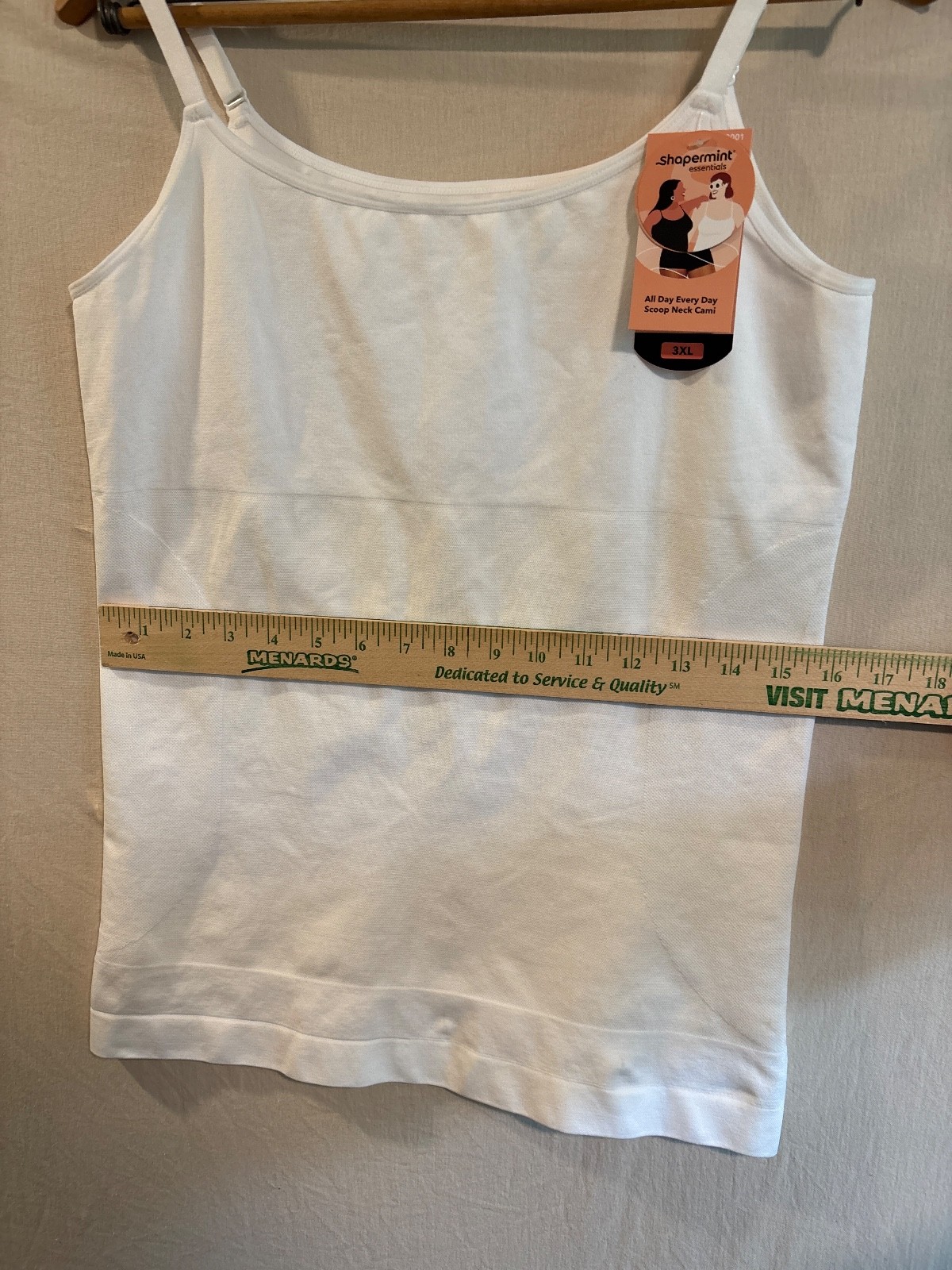 Shapermint Essentials Scoop Neck Cami 3XL White Shapewear