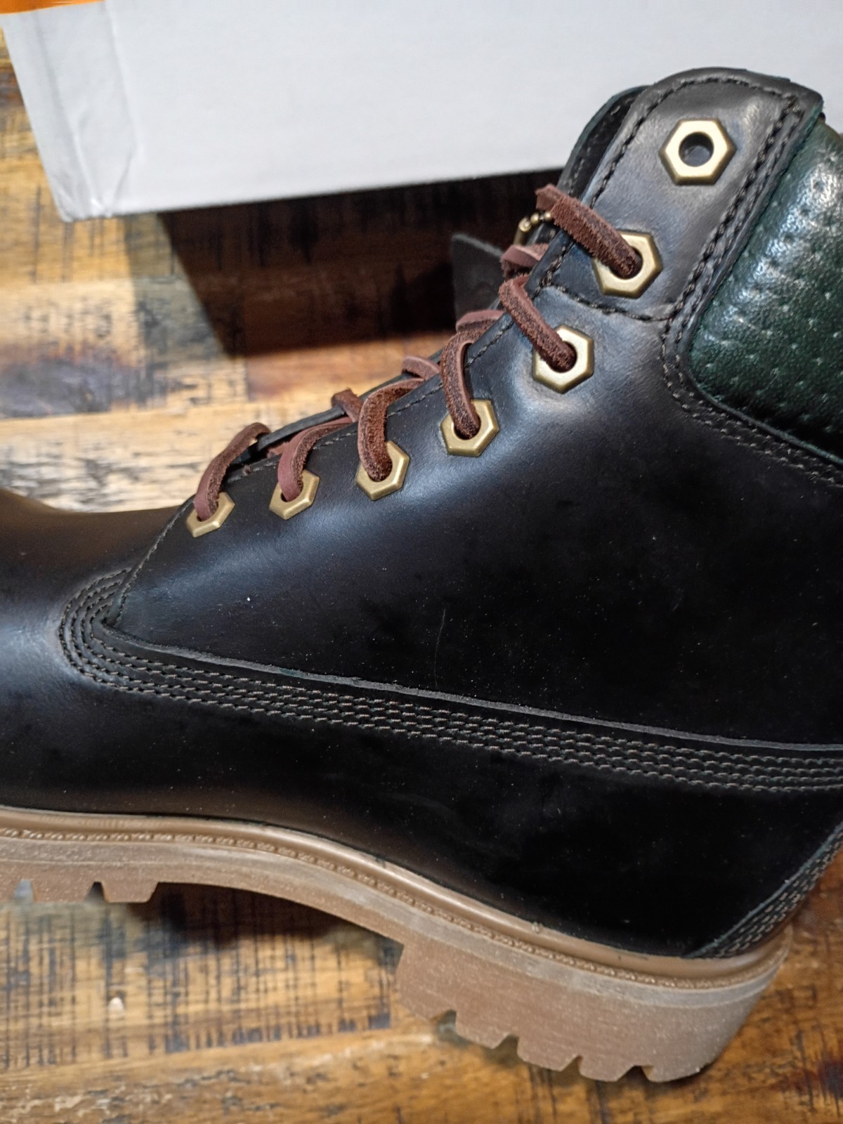 Mens Timberland Premium 6 Waterproof BOOTS Dk. GREEN FULL GRAIN LEATHER Sz 9.0