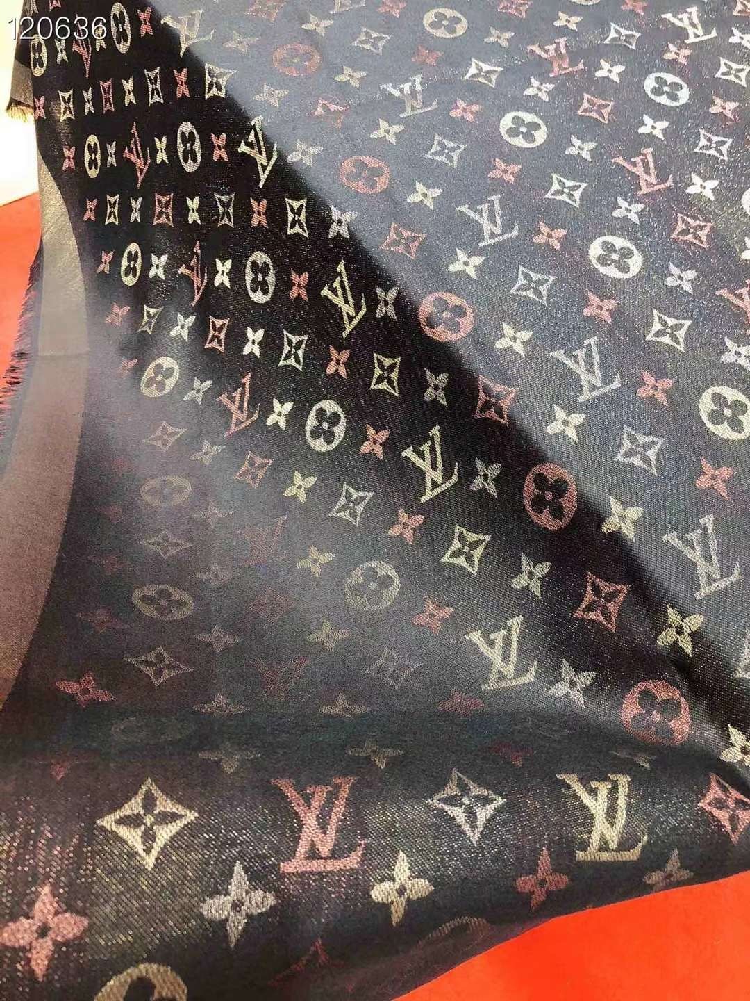 LOUIS VUITTON SCARF SHAWL PONCHO 100% AUTHENTIC CLASSIC SILK BLACK