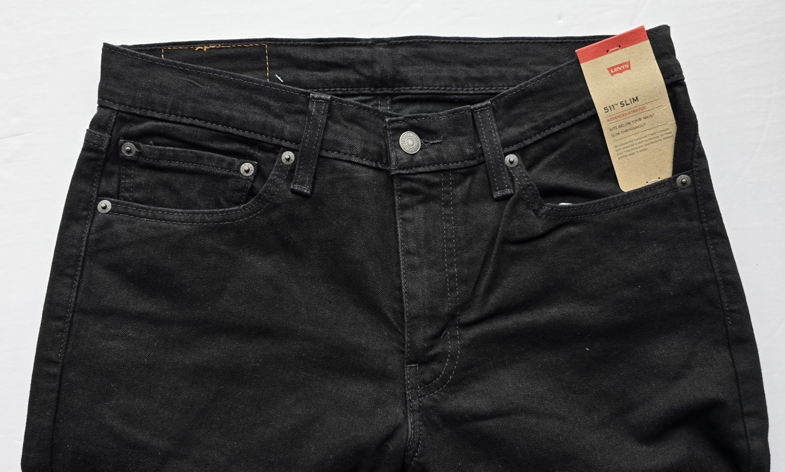 Levi’s Men’s 511 Slim Jeans Stretch Black Denim NEW 36×32
