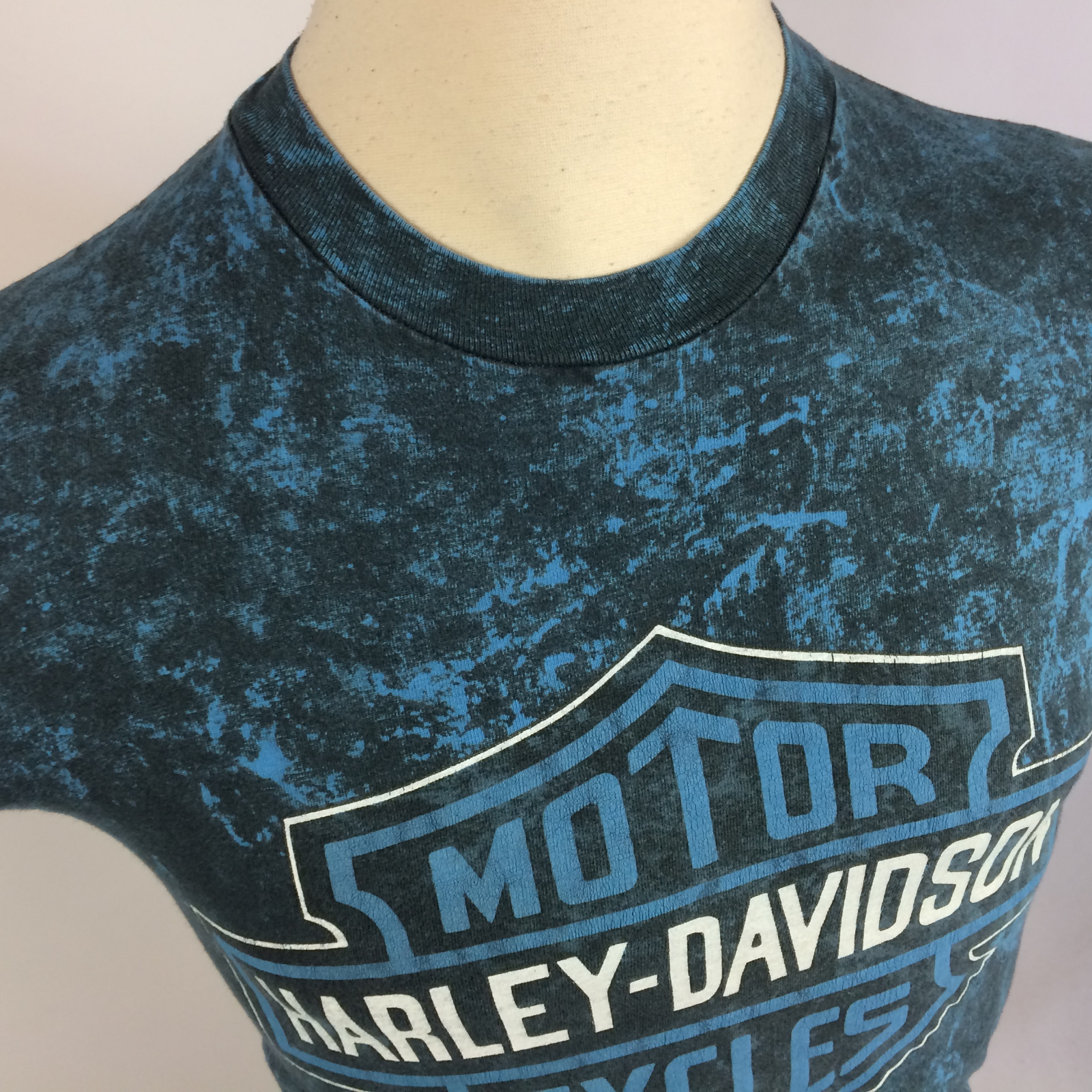 Vintage 80s 90s Acid Wash Tie Dye Harley Davidson Motorcycle T Shirt Surf Coast