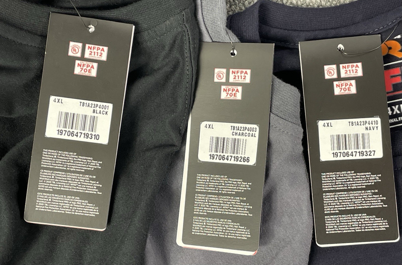 Timberland Big & Tall Lot of 3 Men’s 4XL Flame-Resistant Long-Sleeve Henley NWT