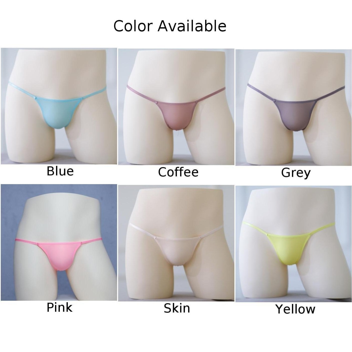 Sexy Mens T-Back G-string Thong Bikini Underwear Sheer Pouch Ice Silk Thongs