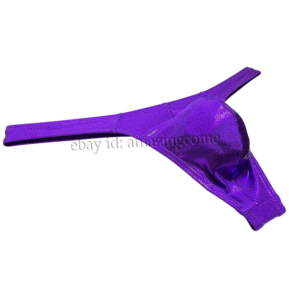 Men Gloss Bikini Thong Underwear Classics T-back Elastic Bulge Pouch Underpants
