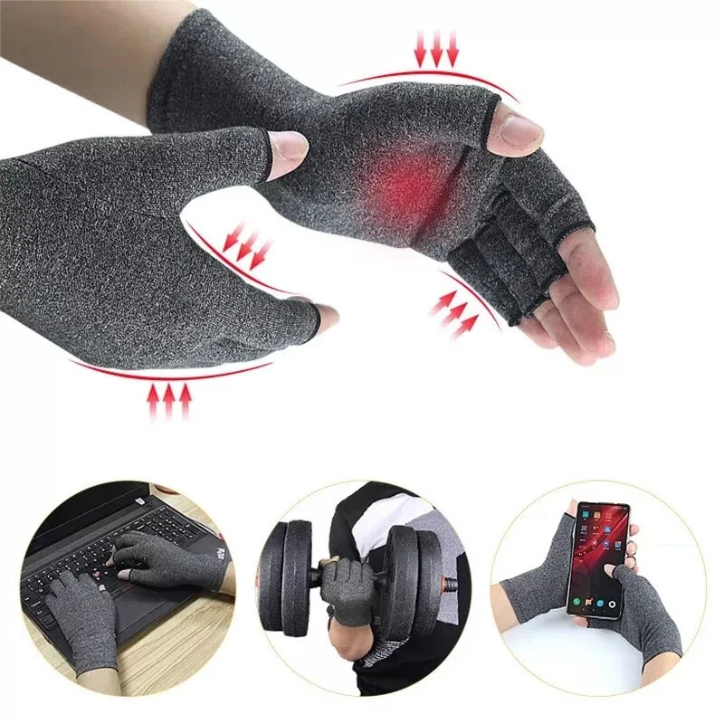 Fingerless Anti Arthritis Compression Gloves Cure Pain Relief Brace Hand Support