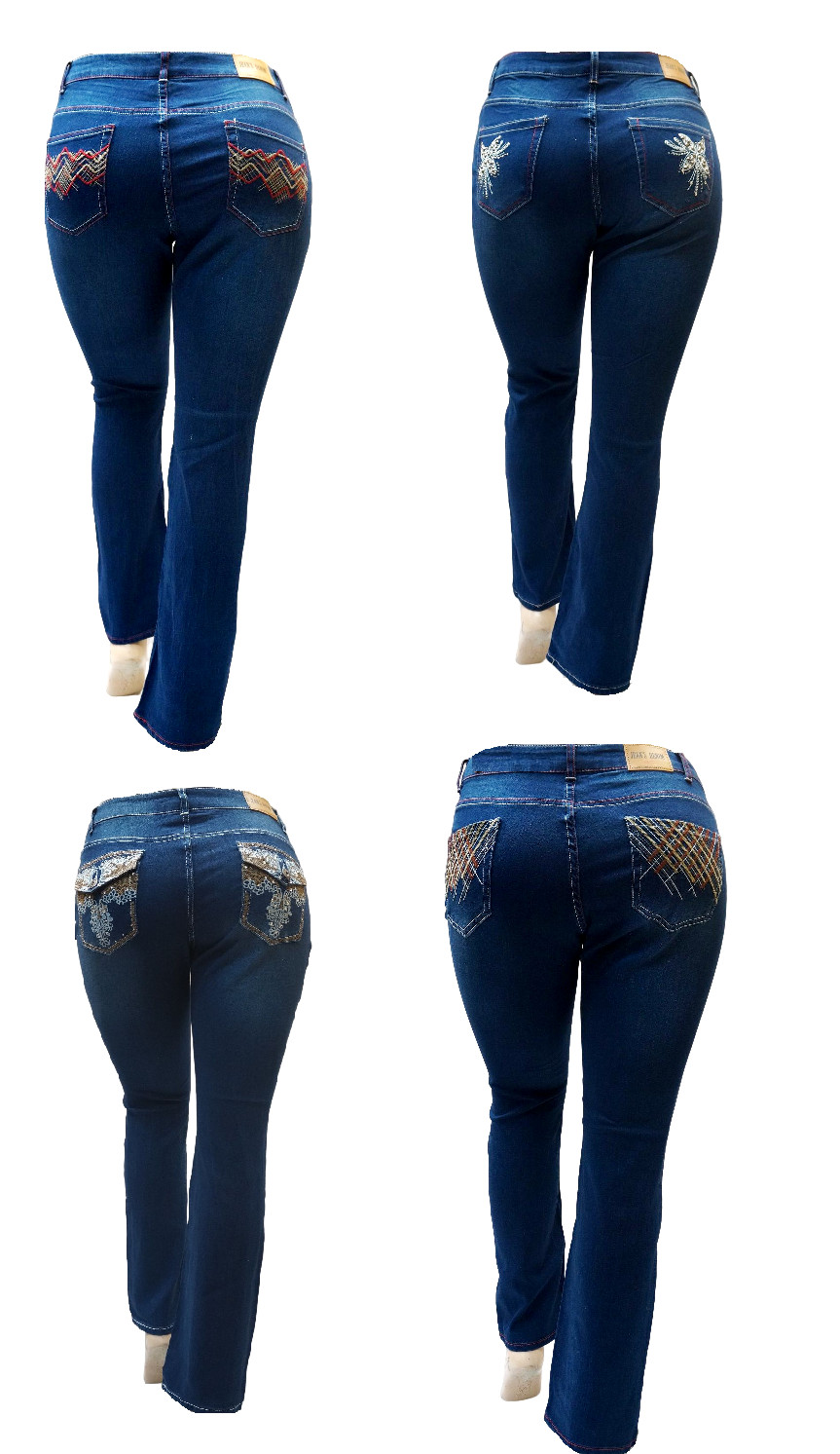Jack David Womens Plus Size Blue Stretch Denim Jeans Slim bootcut Skinny Jeans