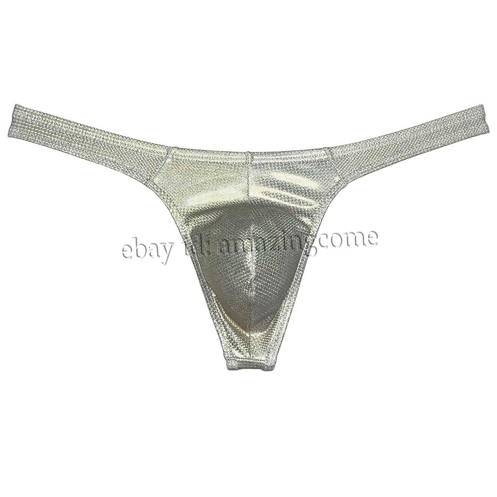 Men Gloss Bikini Thong Underwear Classics T-back Elastic Bulge Pouch Underpants