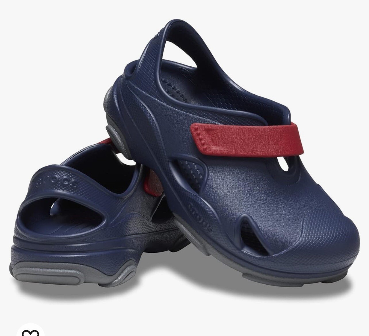 Crocs Unisex-Child All-Terrain Fisherman Sandals In Navy-Pepper Color (Size C9).