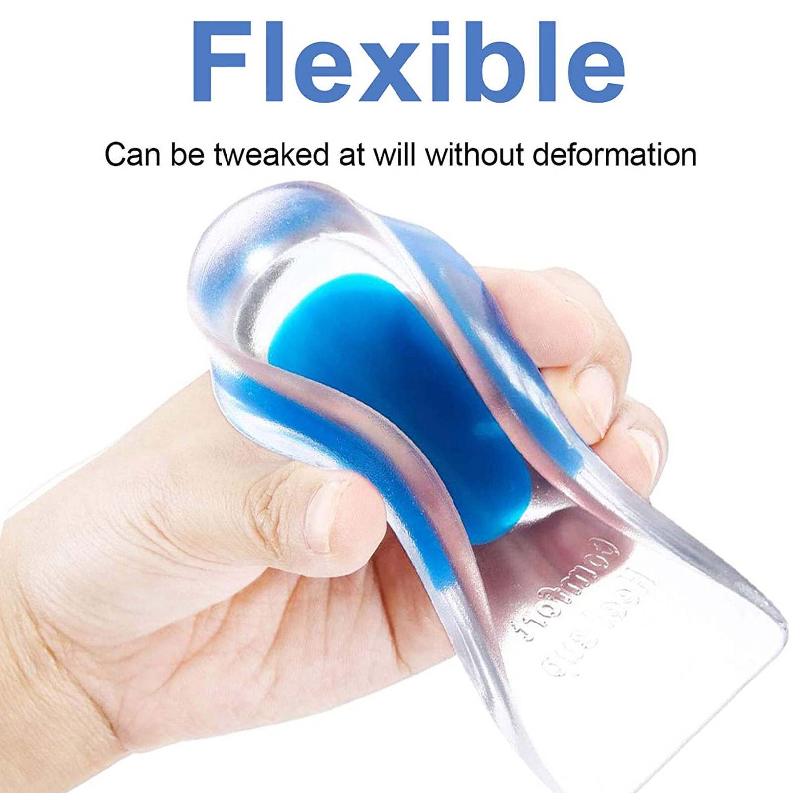 1 Pair Heel Support Gel Silicone Cushion Orthotic Insole Plantar Care Heel Cups