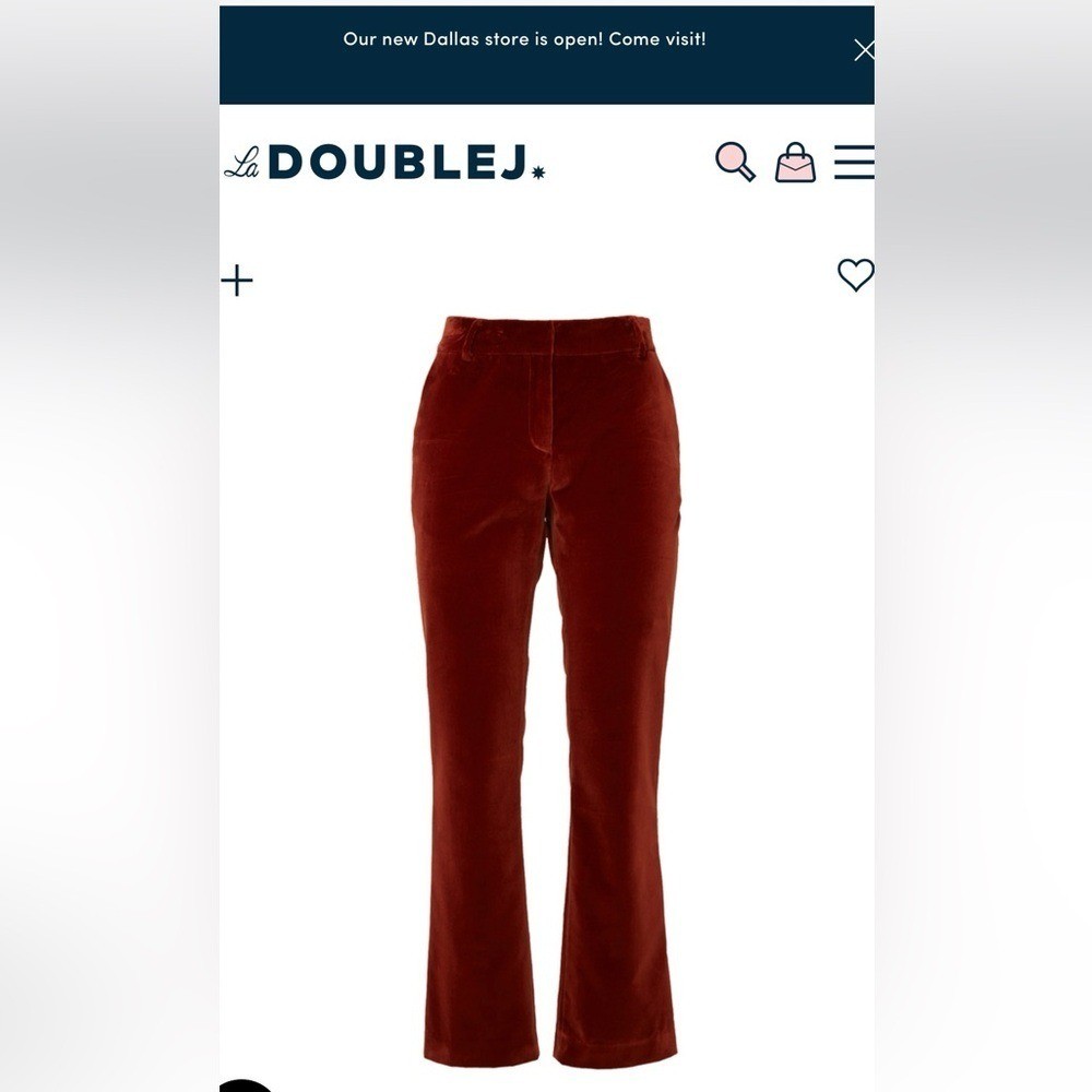 NWT LA DoubleJ Rich Coat 24-7 Velvet Solid Pants in Terracotta size S