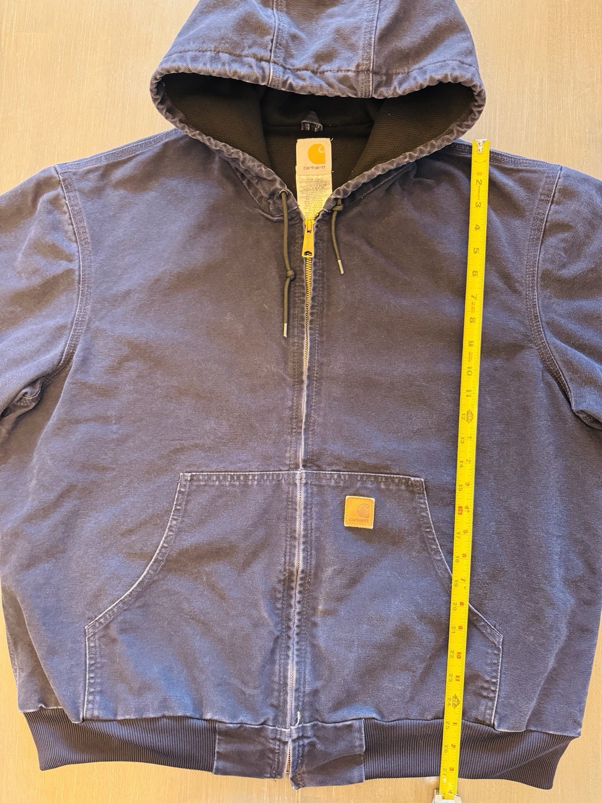 VTG Carhartt Jacket Mens XL Blue J25 Sandstone Gorpcore Workwear Hoodie Full Zip