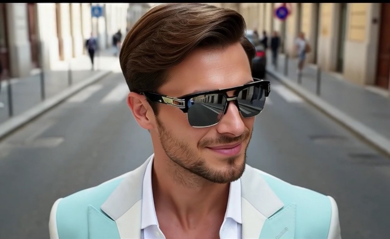 Designer Men Sunglasses Fashion Square Gold Hip Hop Model new Style 2023 Shades