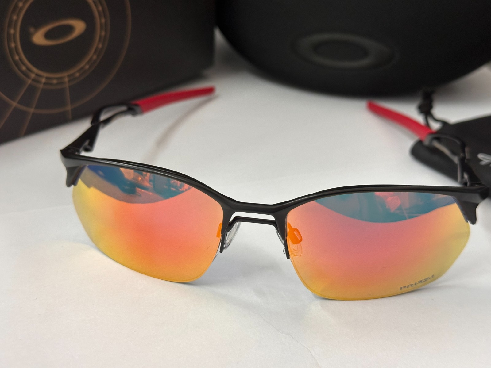 Oakley WIRE TAP 2.0 OO4145 Black/Red Sunglasses Glasses Sports Outdoor PRIZM
