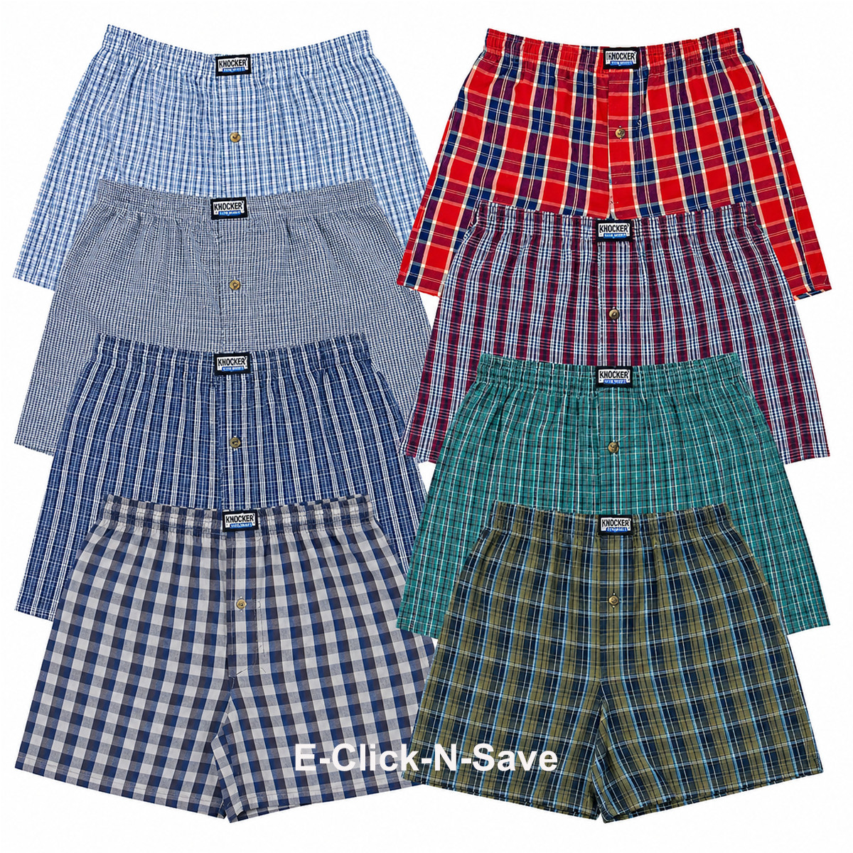 3 6 12 PACK Men Knocker Plaid Boxer Shorts Underwear Lot Trunk Boxer Brief S-3X