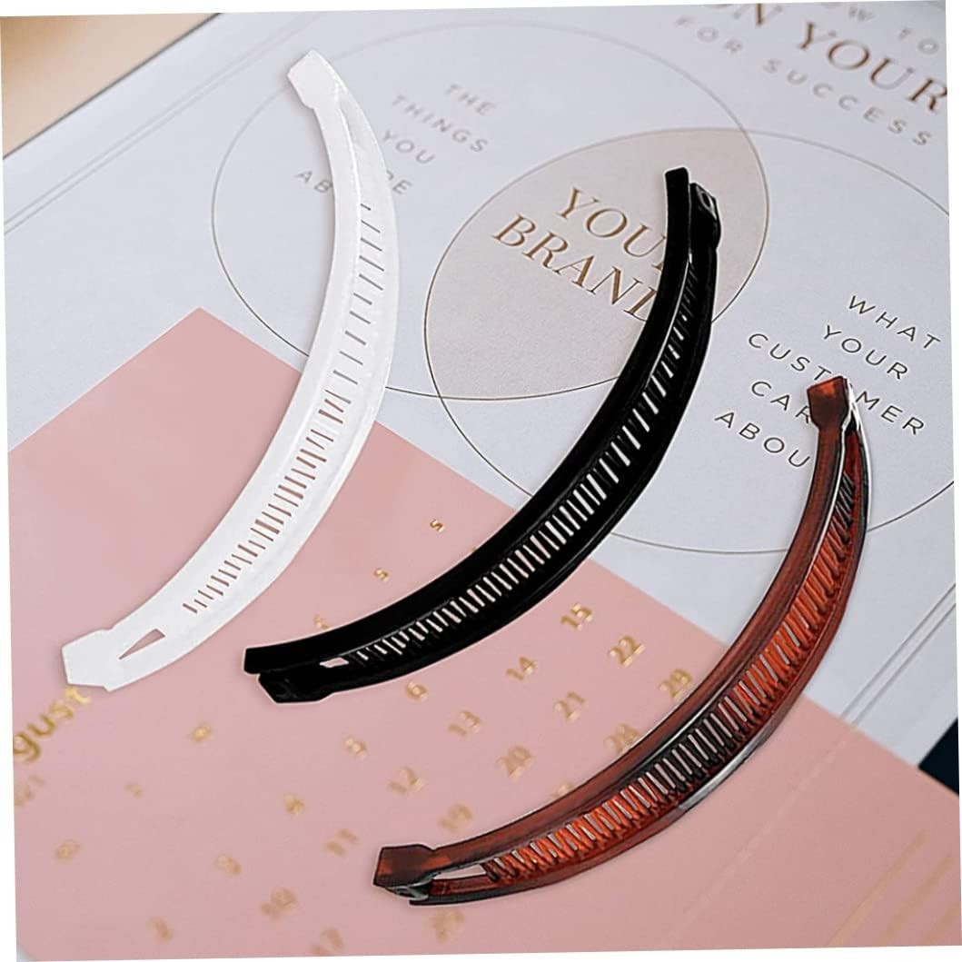 3Pcs Hair Clips Vintage Clincher Combs Banana 1 Count (Pack of 1), Black