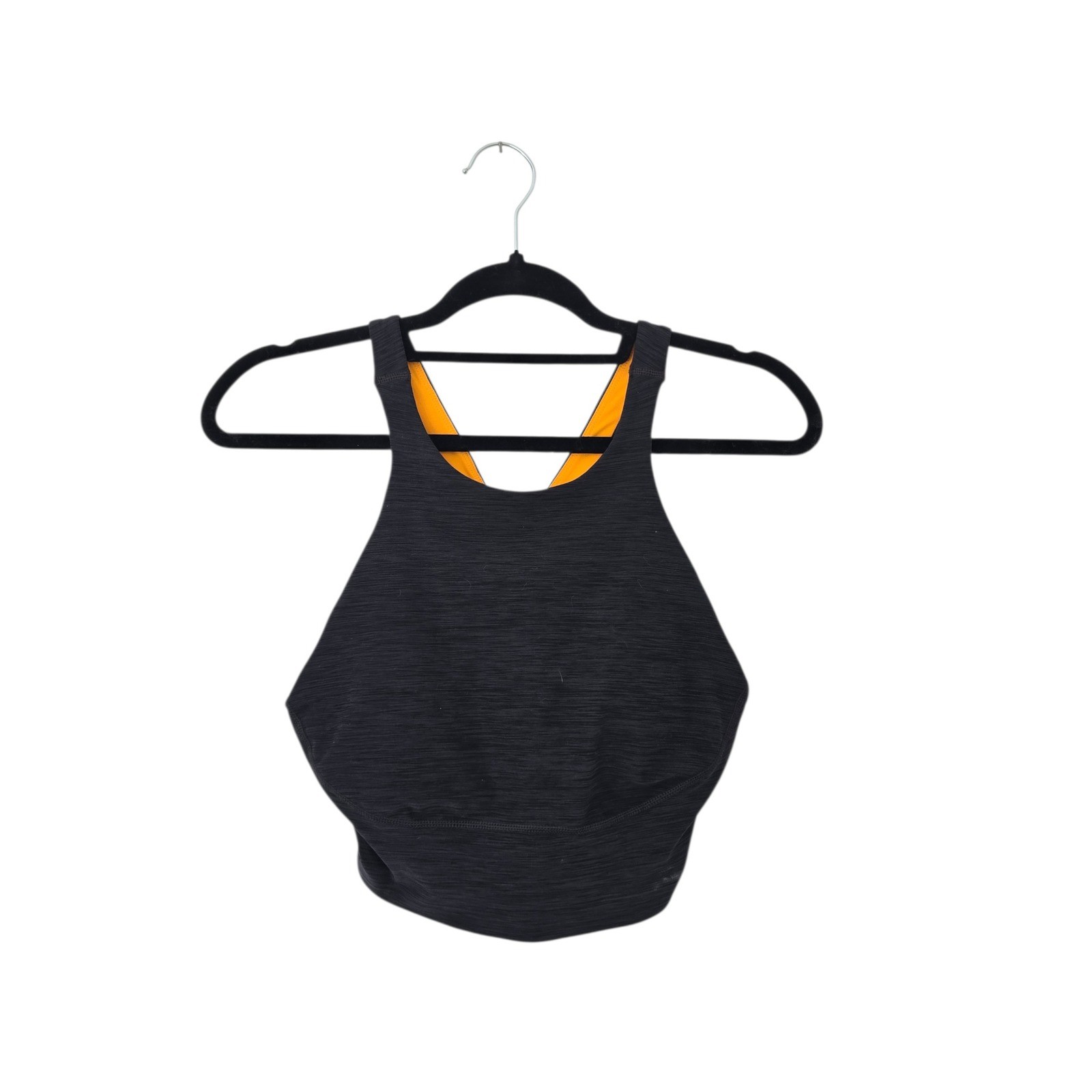 SOREL x prAna Sports Bra Women Medium M Charcoal Grey Orange Excellent High Neck