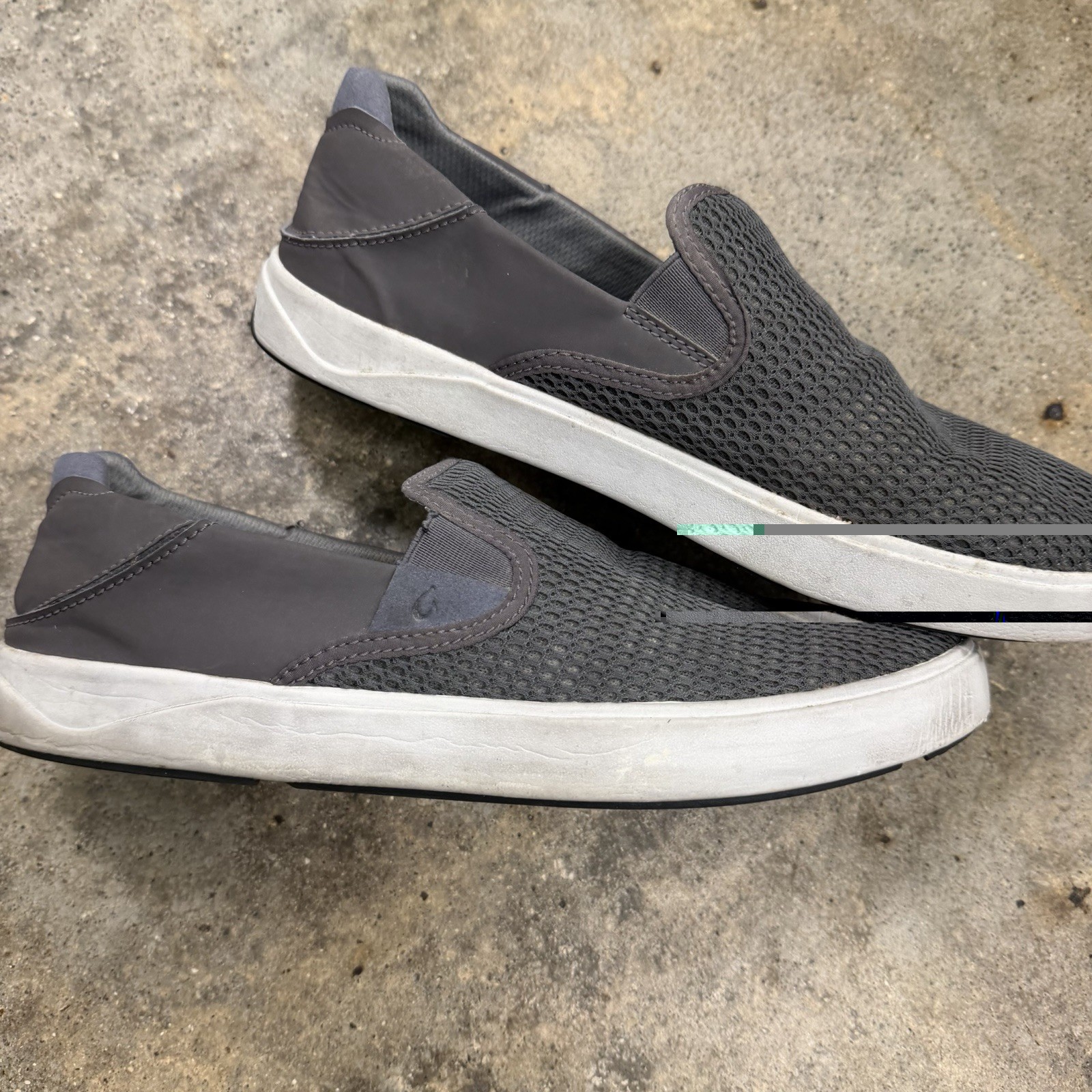 Olukai Lae’ahi Slip On Sneakers Shoes Mens 10.5 Grey Gray Mesh Casual