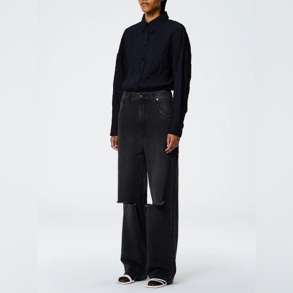 Tibi Ryder Jean in Vintage Wash Black Denim size 24