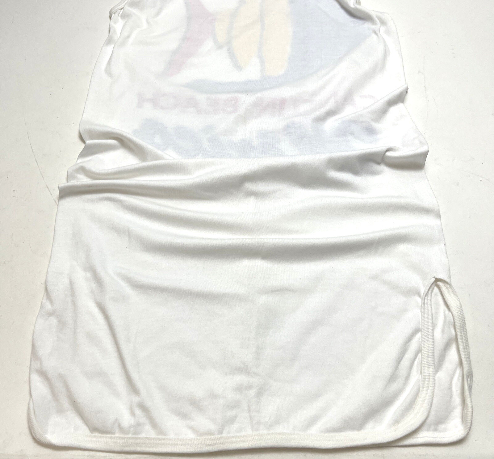 Vintage Cancun Beach Fish Graphic One Piece Tank Shirt Dress Cover Up One Size