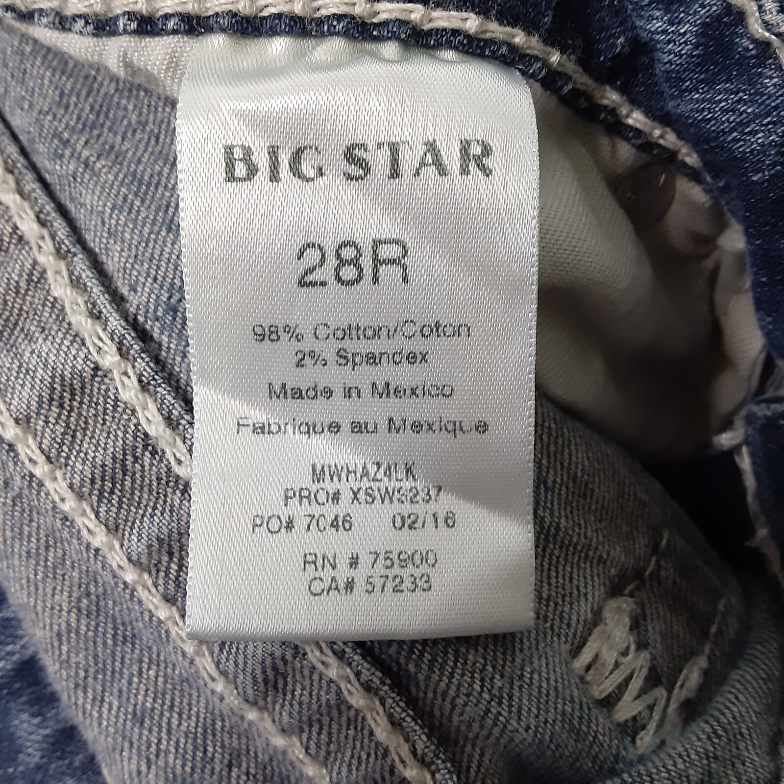 Big Star Womans Jeans Size 28R, Pockets Waist 28″ New Hazel Boot Low Rise Pocket
