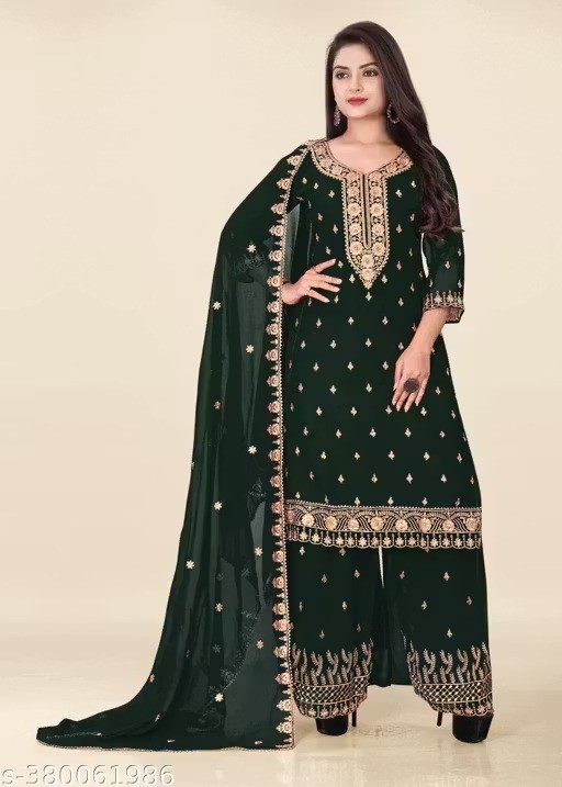 Readymad Georgette Kurta/kurti and plazoo Set for Women’s Party Festive Outfit