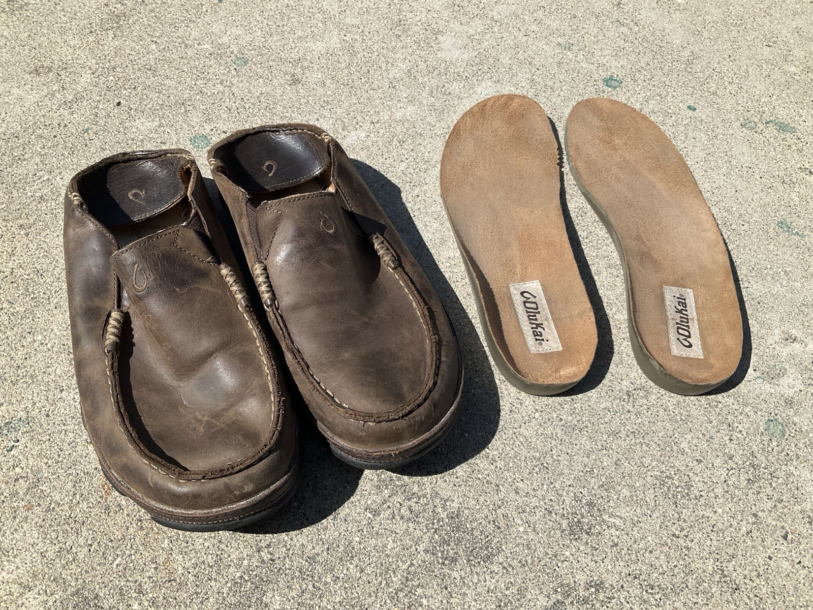 OluKai Moloa Shoes Brown Leather Loafer Slide Men’s 8 EUR 41 $140