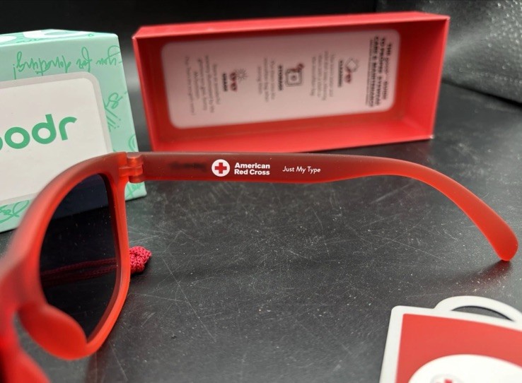 NEW American Red Cross Goodr Polarized Sunglasses Limited Blood Donor Edition