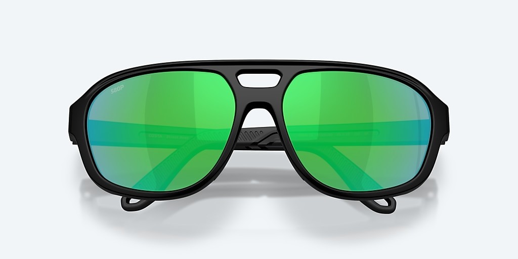 Costa Del Mar Street Heat Matte Black/Green Mirror 580P Polarized Sunglasses