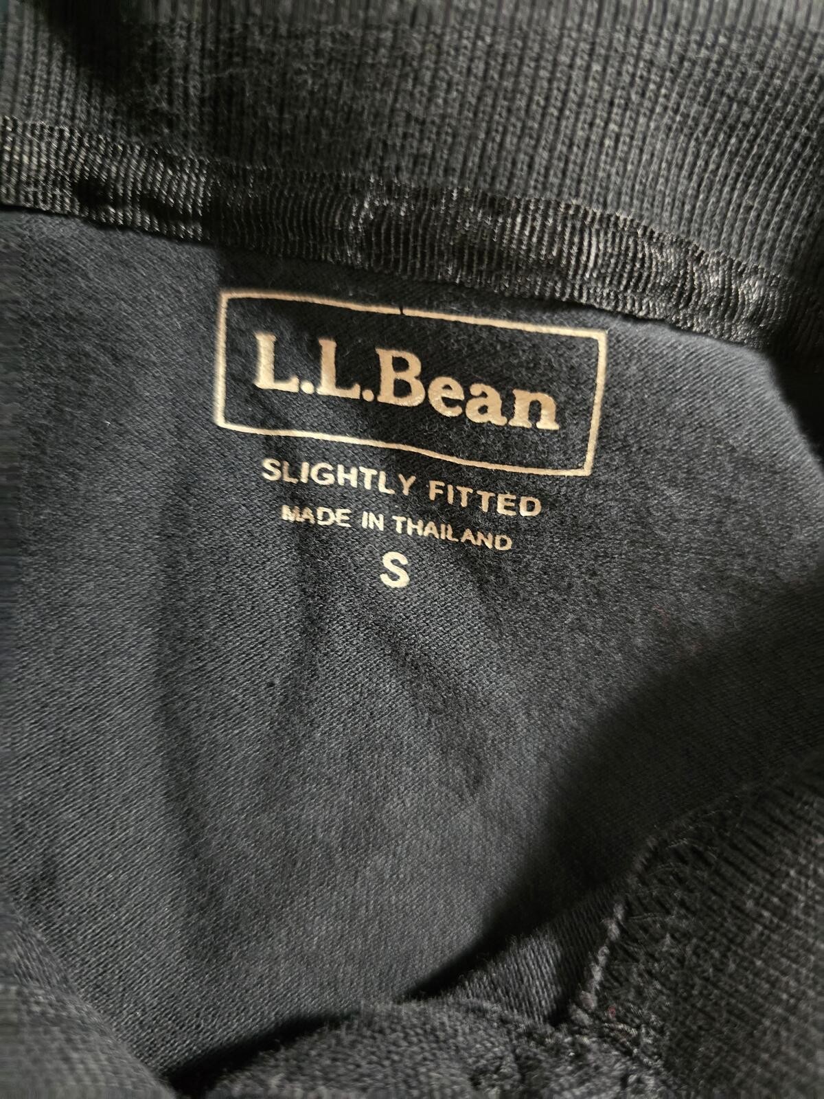 LL Bean Womens Short Sleeve Polo Shirt Black Slightly Fitted Pique Size S