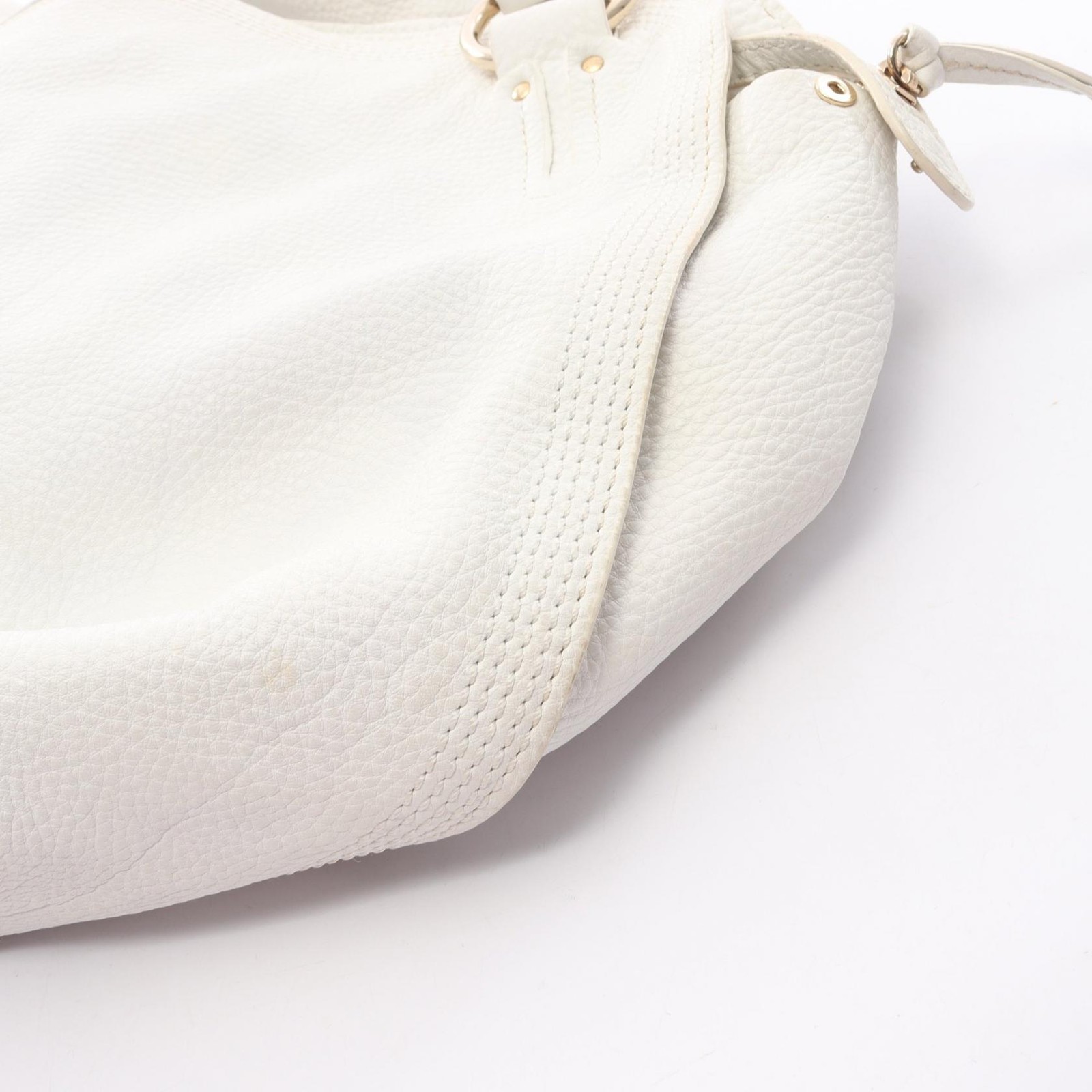 CELINE Bittersweet Shoulder Bag leather White Used Women