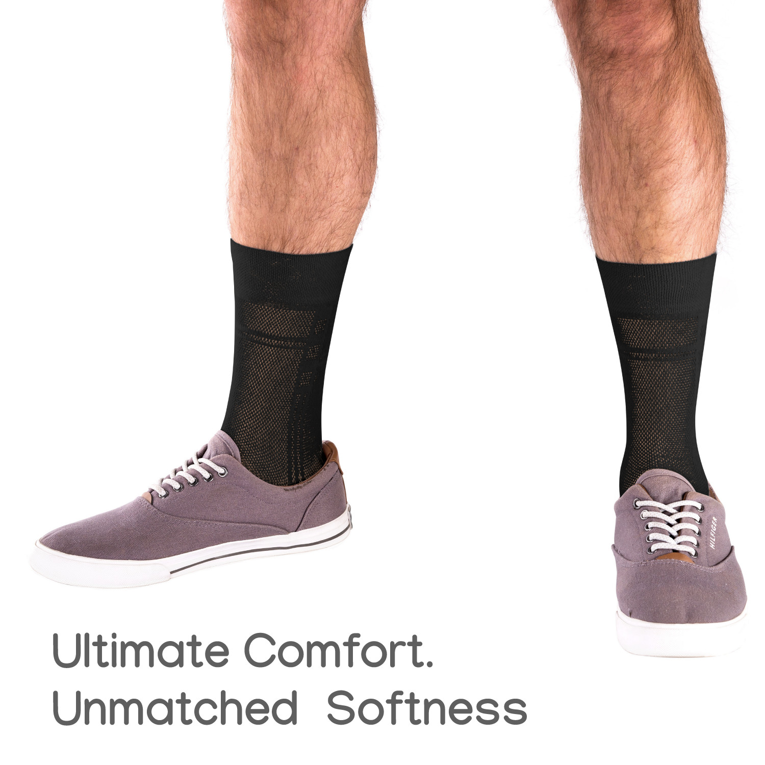 Duna Mens Black Dress Socks Ultra Thin Breathable Cotton Lightweight Socks 5 pcs