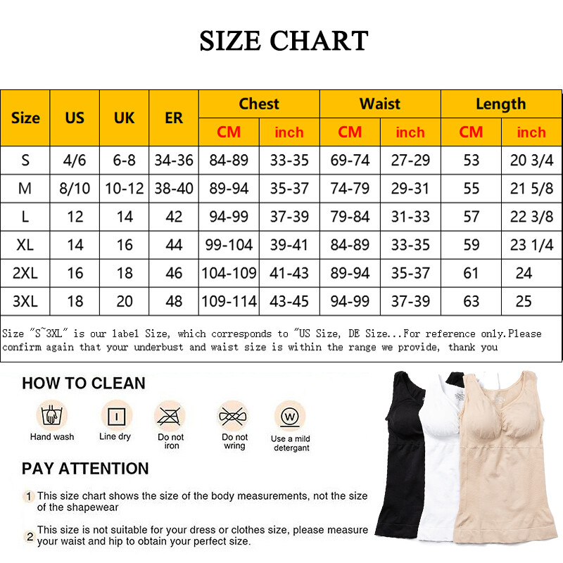 Shapewear Camisoles with Built in Bra Tummy Control Body Shaper Padded Tank Tops