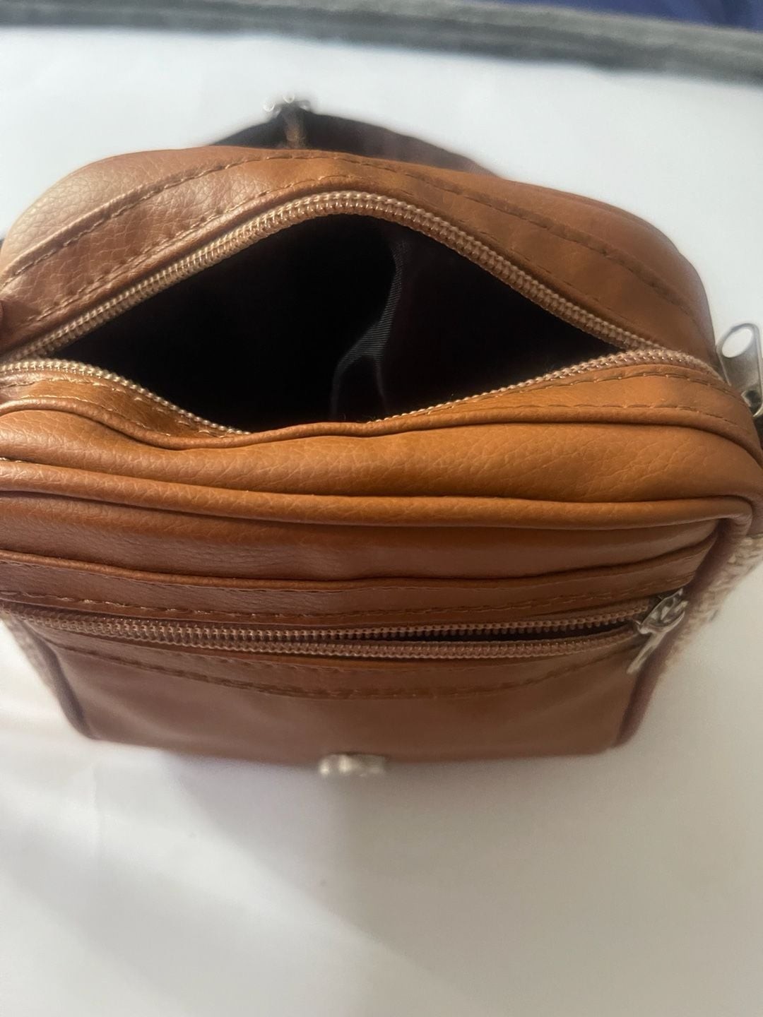 Mexican Artesanal Doll Motif Crossbody Bag with Faux Leather Trim
