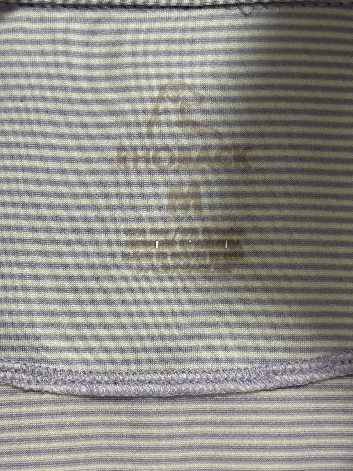 Rhoback Performance Stretch Polo Shirt Purple/White Stripe Men’s Size M
